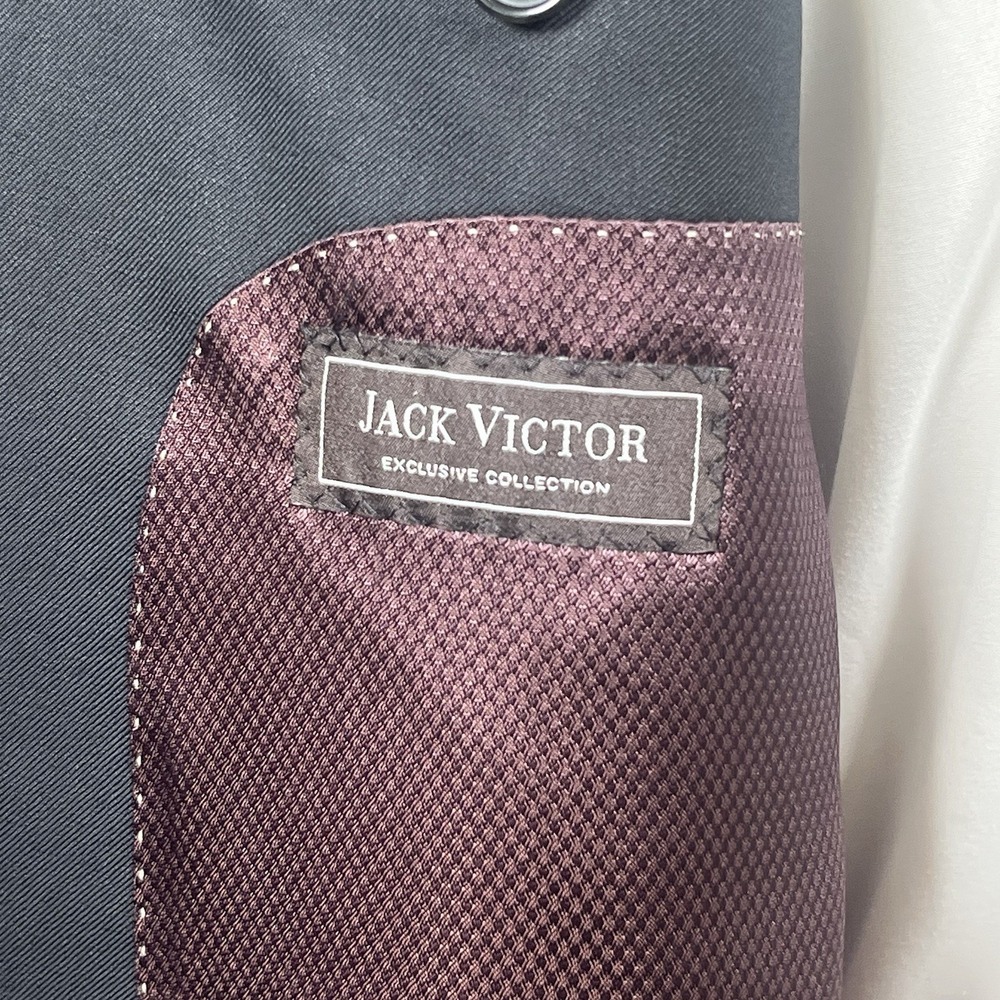 Jack Victor Sport Coat Men 48R Blazer Super 110s Wool Gibson SPJ Black Jacket - Picture 3 of 13